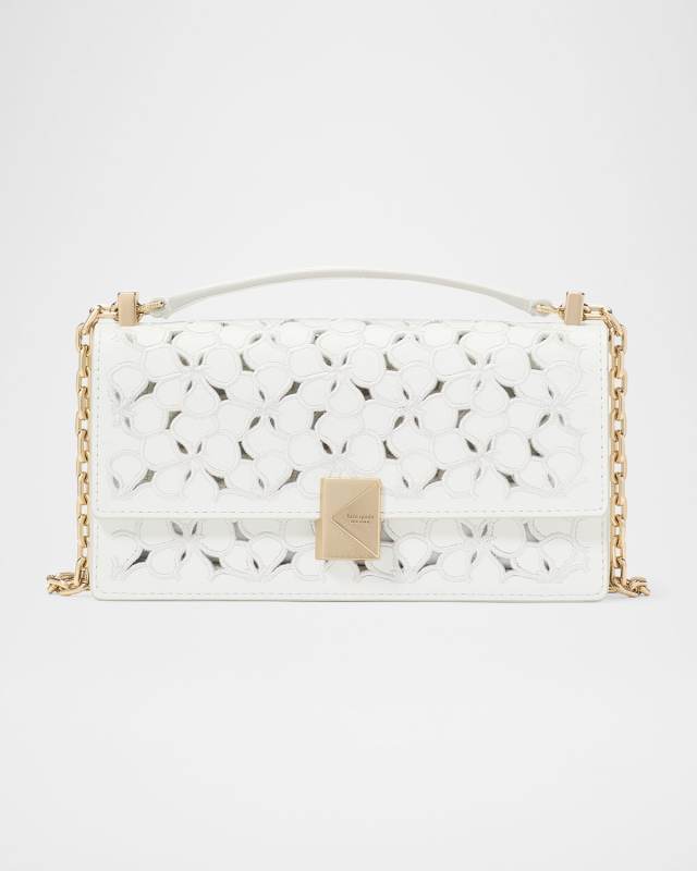 deco mini flower eyelet leather crossbody bag